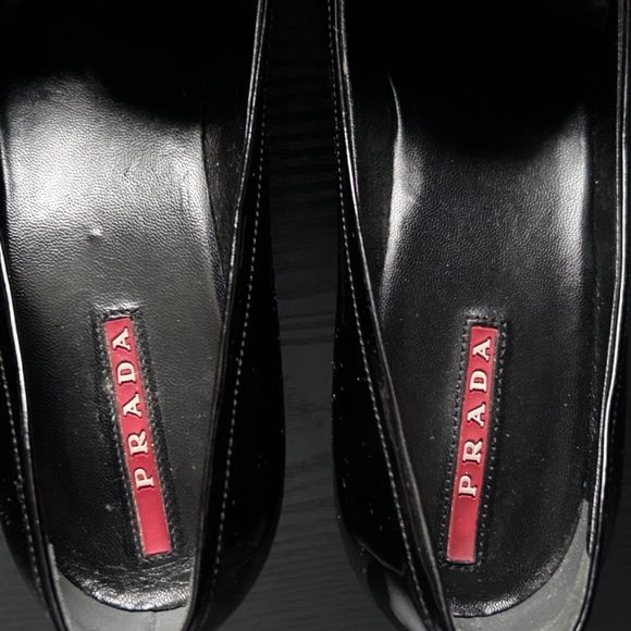 Vintage prada leather heeled loafer black - Picture 8 of 11